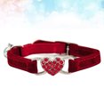 thumbnail image 3 of Miangastore 1pc Adjustable Cat Heart Collar Cat Neck Chain with Rhinestone Decor and Bell for Cat Kitten Pet (Red), 3 of 8