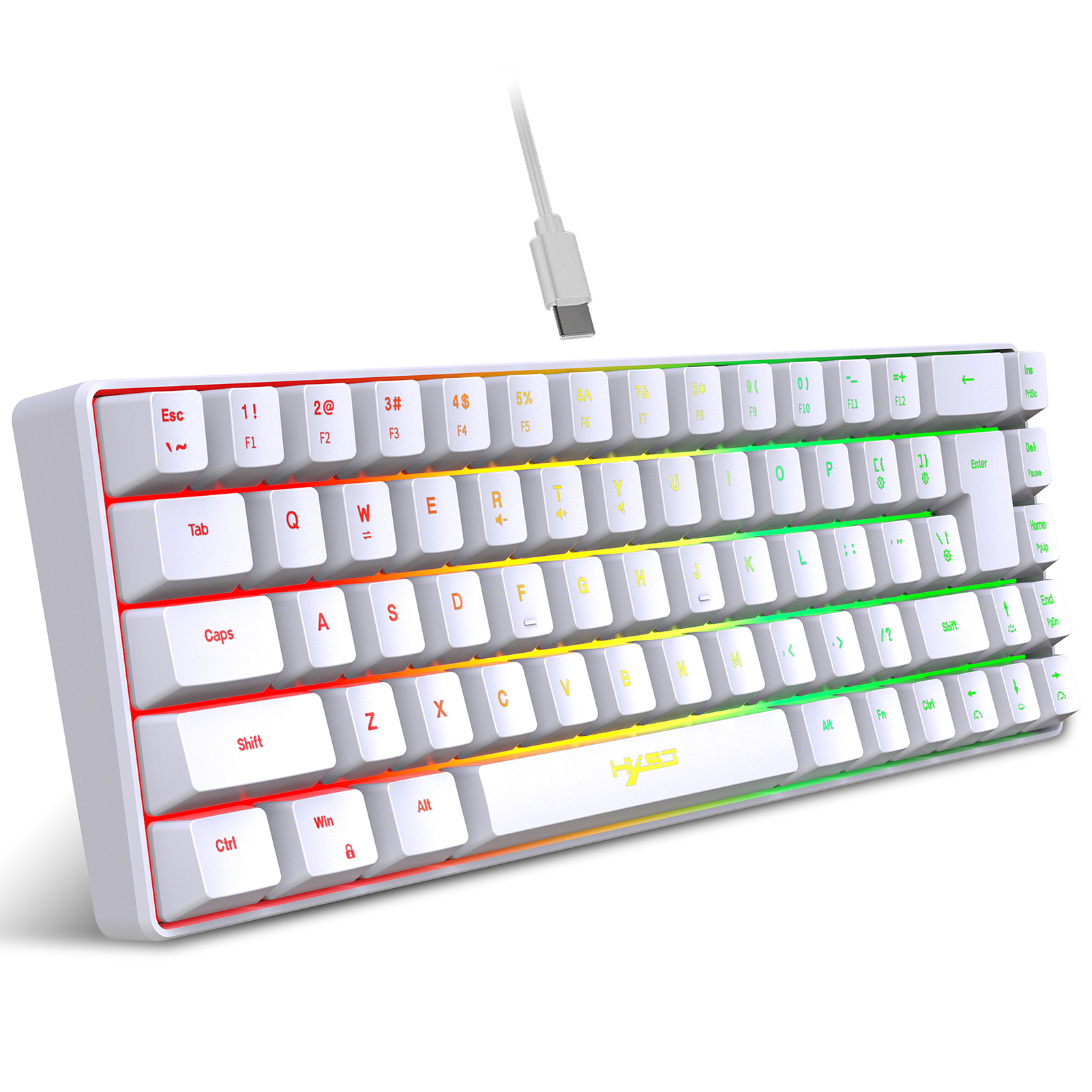 Riwcyla V200 Wired K68 RGB Streamer Gaming Keyboard 19, Conflict,Free Membrane Keyboard but Mechanical Feel for /Office , perfect for daily use, outdoor activities, travel & casual occasions