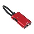 thumbnail image 2 of Miangastore 2 In 1 Type-C To 3.5mm Headphone Jack AUX Audio Cable Adapter Charging Converter for Phone (Red), 2 of 8
