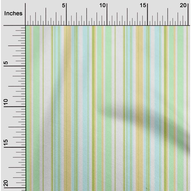 oneOone Tissu Polyester Lycra Multicolore à Rayures BTY 56 Pouces de Large