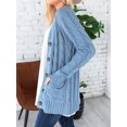thumbnail image 2 of Cardigan en Tricot à Manches Longues pour Femmes avec Bouton Ouvert sur le devant, 2 of 5