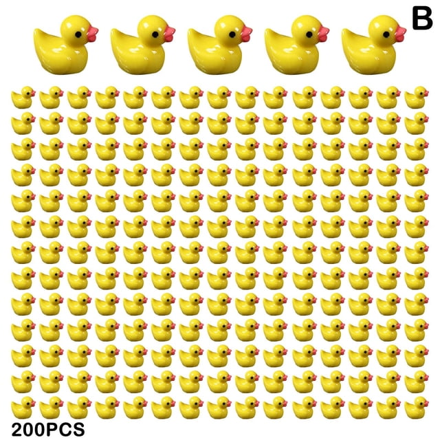 100/200PCS Mini Rubber Ducks Miniature Resin Ducks Duckies_ Tiny Yellow L9P8