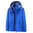 thumbnail image 1 of LSLJS Women's Men Winter Hooded Softshell Windproof Soft Coat Long Sleeve Jacket( Blue, M), 1 of 8