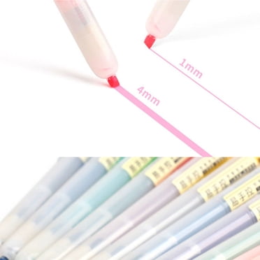 Dvkptbk Highlighter Pen Beautiful and Lovely Highlighter Mild Variety of Colors, with Soft Tip, Non-Permeating Color Quick Drying Easy to Hold, 6 Sets，90ml Storage & Organization