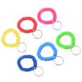 thumbnail image 1 of Unique Bargains 22mm Spiral Keychain, 6 Pack Plastic Wrist Coil Stretchable Key Holder, 1 of 5