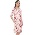 thumbnail image 2 of Bimba Chemise de Nuit Femme à Imprimé Floral Pêche Manches Courtes avec Poches - 10, 2 of 6
