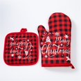 thumbnail image 4 of Oleegame 2PC Christmas Baking Heat Gloves Christmas Oven Microwave Gloves Mat Set Cotton Potholder Machine Washable Microwave Oven Mitts Heat Proof Pads For Kitchen Baking, 4 of 8