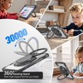 thumbnail image 4 of Case for iPad Mini 7 A17 Pro / Mini 6, iPad Mini 6th/7th Gen 2021 2024 8.3 Inch Shockproof Rugged Protective Cover with 360 Rotating Stand Pencil Holder Hand/Shoulder Strap Transparent Back, 4 of 6