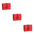 thumbnail image 1 of pitrice Leather Women Purse Rectangular Trifold for Zipper Hasp Stylish Card Holder Photo Folder Wallet Notecase Birthday Gift Red 3Set, 1 of 6