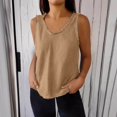 thumbnail image 2 of Plebaso Débardeurs pour Femmes Col Rond Sans Manches T-Shirts Couleur Unie Décontractés Amples T-Shirts Basiques pour Femmes, 2 of 7