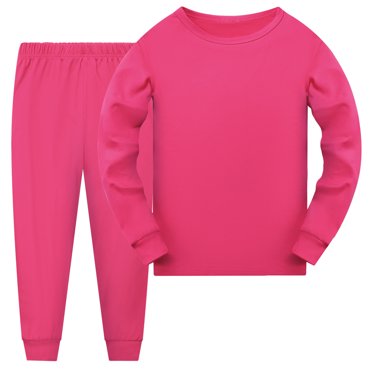 AJIWYH Vêtements pour Bébé Garçon, Ensembles T-Shirt à Manches Longues Uni à Imprimés pour Tout-Petits Garçons Filles Hauts Pantalons Longs (Rose Vif, 3-4 Ans)