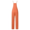 thumbnail image 5 of TrendOFT Jumpsuits For Women Casual Summer Solid Loose Pocket Spaghetti Strap Wide Leg Womens Overalls Rompers Orange M, 5 of 5