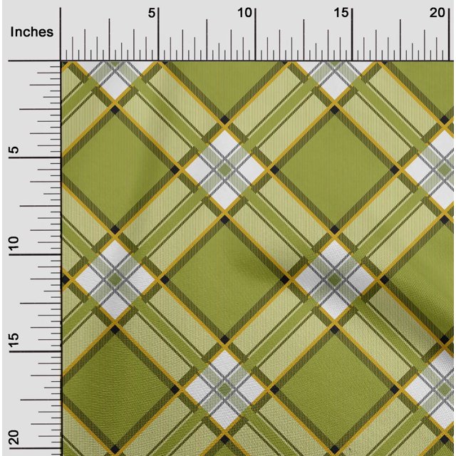 oneOone Cotton Poplin Fabric Tartan Check Print Fabric BTY 42 Inch Wide