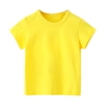 thumbnail image 1 of Birdeem T-Shirt en Coton à Manches Courtes Uni Confortable pour Tout-Petit Garçon Fille, 1 of 5