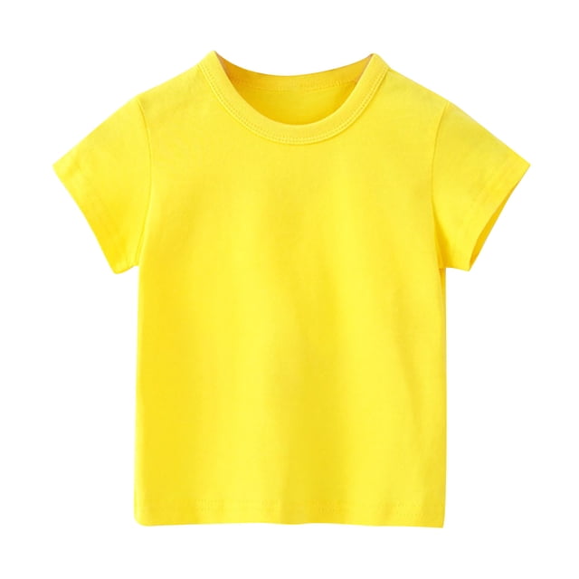 Birdeem T-Shirt en Coton à Manches Courtes Uni Confortable pour Tout-Petit Garçon Fille