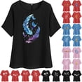 thumbnail image 1 of QATAINLAV T-Shirts à Manches Courtes pour Femmes en Coton et Lin à Col Rond Mode Chemises à Imprimé Floral Blouse Décontractée Coupe Ample Hauts Légers d'Été de Plage Ventes Prime Aujourd'hui Liquidation Gris G, 1 of 8
