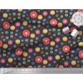 thumbnail image 3 of Soimoi Black polyester Crepe Fabric Dots & Aster Floral Print Sewing Fabric Yard 52 Inch Wide, 3 of 3