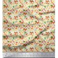 thumbnail image 1 of Soimoi Poly Georgette Fabric Leaves & Fox Face Cartoon Decor Fabric Printed Yard 52 Inch Wide, 1 of 3