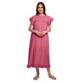 thumbnail image 1 of Moomaya Robe de Nuit d'Allaitement à Col Rond Uni pour Femmes en Coton, 1 of 6