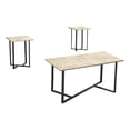 thumbnail image 1 of Monarch Specialties Table Set, 3pcs Set, Coffee, End, Living Room, Cream Stone Laminate, Black Metal, Contemporary, Modern, 1 of 3