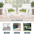 thumbnail image 2 of Jeco Rocker Wicker Chair in White with Green Cushion (Set of 2), 2 of 9