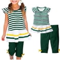 thumbnail image 2 of Birdeem Chemises pour Filles Mode Filles Décontracté Manches Courtes Hauts Col Rond Bouton Imprimé Ensembles de Shorts, 2 of 12