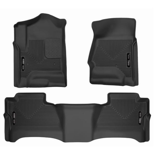 Husky Liner Floor Liner 98231 WeatherBeater; Molded Fit; Smooth Arcing Ribs/Raised Heel Pad; Black; Rubber; 3 Piece; Rear Liner Does Not Extend Under 2nd Seat