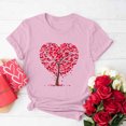 thumbnail image 2 of RKSTN Hauts pour Femmes 2024 Nouvelle Mode Printemps Été Col Rond Manches Courtes Hauts Saint-Valentin Cœur Imprimé Couleur Unie Blouse Décontractée Ample, 2 of 4