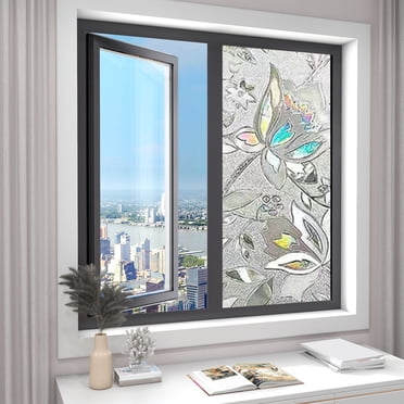EGNMCR Home Decor, Room Decor, Fall Decor Bathroom Window Decorative PVC Film - Non-Opaque Light Filtering Glass Stickers Obscuring Vision For Discretion For Stylish Yet Discrete Spaces window film