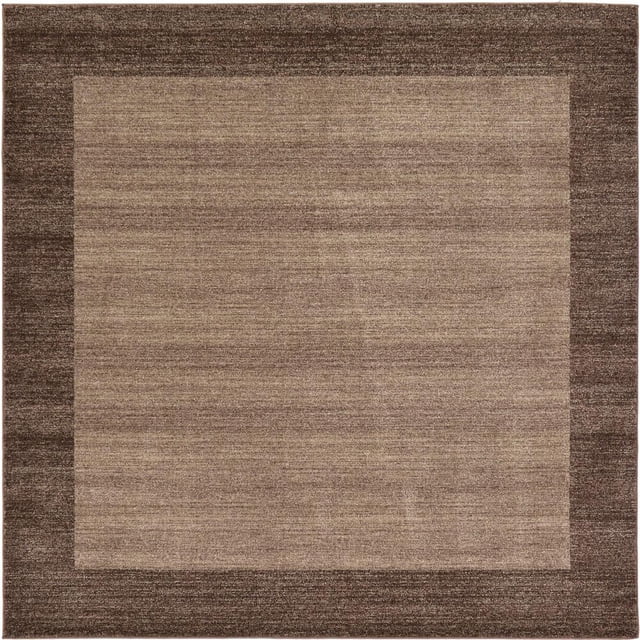 Unique Loom Del Mar Collection Contemporary Transitional Square Rug, 8', Light Brown/Beige