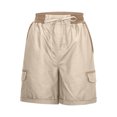 thumbnail image 4 of Innerwin Shorts Summer Casual Ladies Cargo Work Short Stretch Linen Khaki L, 4 of 7
