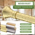 thumbnail image 2 of Tringle de Rideau de Douche Dorée - (- Pi) Antidérapante Sans Perçage en Acier Inoxydable à Tension à Ressort Tringle de Rideau Antirouille Tringle de Douche Ajustable pour Fenêtre de Salle de Bain Chambre, 2 of 9
