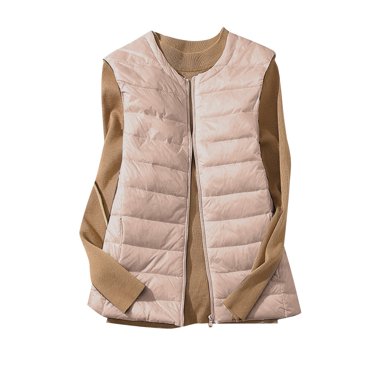 Meichang Plus Size Puffer Vest for Women Portable Padded Jacket Warm Lightweight Quilted Coat Sleeveless Zip Up Vests Packable Winter Waistcoat