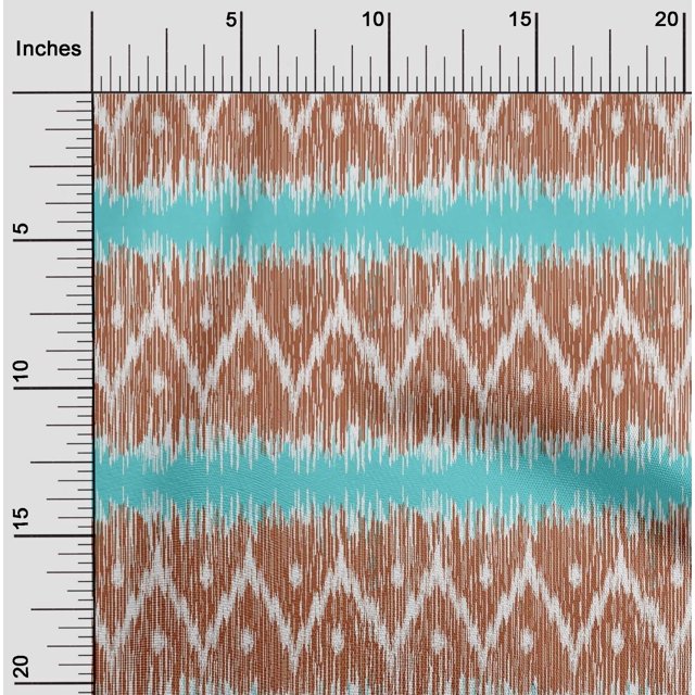 oneOone Tissu Polyester Lycra Chevron Ikat Imprimé au Mètre 56 Pouces de Large