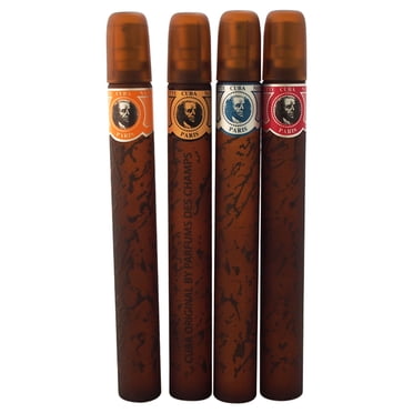 Cuba by Cuba pour Hommes - Coffret Cadeau 4 Mcx 1,17 Oz Or Cuba, 1,17 Oz Bleu Cuba, 1,17 Oz Rouge Cuba, 1,17 Oz Cuba