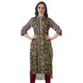 thumbnail image 1 of Moomaya Kurti Tunique Imprimée à Col Mandarin Longueur Genou pour Femmes Vêtements Porter, 1 of 6