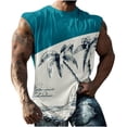 thumbnail image 1 of Débardeur pour Homme Homme Décontracté Mode Imprimé Chandail à Enfiler Col Rond Débardeurs de Sport Gilet, 1 of 7