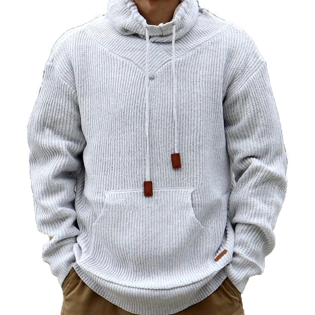 Men Winter Fallow Pullover Jacket Long Sleeve Heaps Collar Brocade Sweater