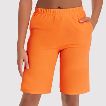 asjyhkr Shorts pour Femmes pour la Maison Taille Élastique Doux Confortables Shorts en Coton Extensible avec Poches Taille Élastique Shorts d'Été
