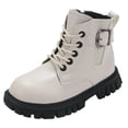 thumbnail image 1 of Kcodviy Children Shoes Thick Heel Tall Girls Riding Boots Soft Sole Casual Booties Commander Boot Comfortable Breathable Booties, 1 of 9