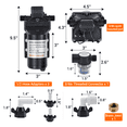 thumbnail image 4 of Fresh Water Diaphragm Pump, Rv Pump, Fresh Water Pump,Pressure Adjustable (40-80 PSI) with Auto Switch for RV, Boat, Water Purifier & Solar System, 4 of 8