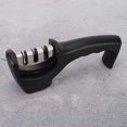 thumbnail image 3 of Knife Sharpener, 3 Slots Wear  Sharpening Stone Easy Operation Portable High Efficiency Stainless Steel  for Metal Kitchen Knives, 3 of 8