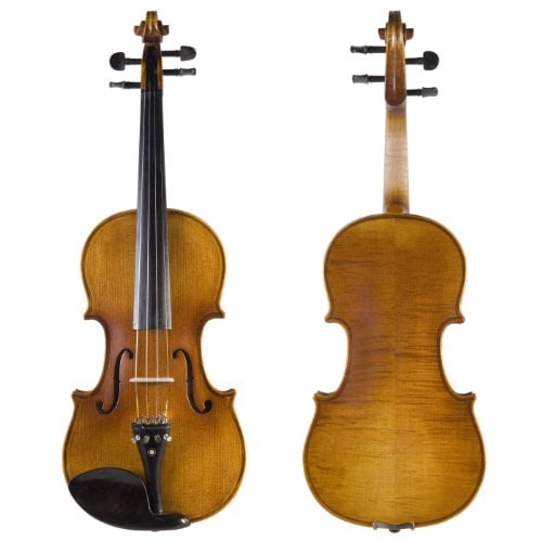 Cecilio CVN-500 Solidwood Ebony Fitted Violin with DAddario