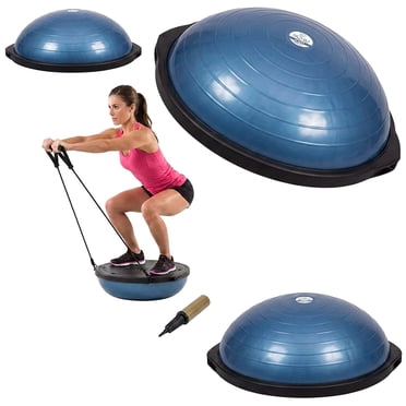 Bosu Entraîneur de Balles d'Équilibre Antidérapant Format Voyage 50 cm pour Entraînement à la Maison, Bleu