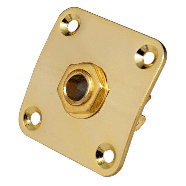 Milaget Electric Guitar Plates Socket Cover Square for LP Guitar Bass Accs Gold
