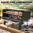 thumbnail image 4 of Outsunny Portable Charcoal BBQ Grill with Adjustable Grates, Black, 4 of 10