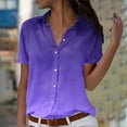 thumbnail image 2 of Button Down Shirts for Women Short Sleeve Collared Work Office Blouses Casual Relaxed Fit Summer Tunic Tops Plus Size, 2 of 5