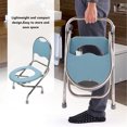 thumbnail image 4 of Chaise Pliante Commode, Acier Inoxydable, Base Antidérapante, avec Panneau, pour Voyage, 4 of 7