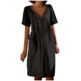 thumbnail image 2 of LOVZFMLL Robe d'Été Aguichant et Tendance à Imprimé Sans Manches à Col en V pour Femme Noir P, 2 of 5