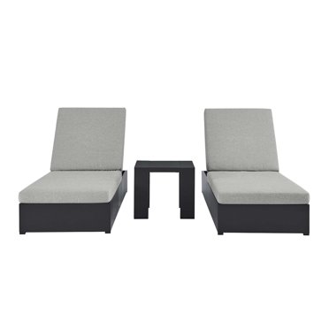 Modway Tahoe 3-Piece Chaise Lounge Set in Gray Gray